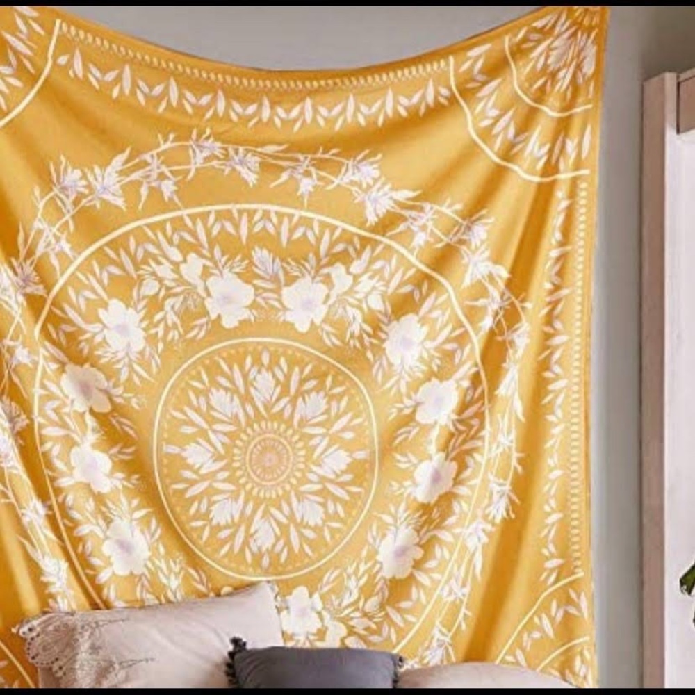 59x59 yellow urban outfitters tapestry
